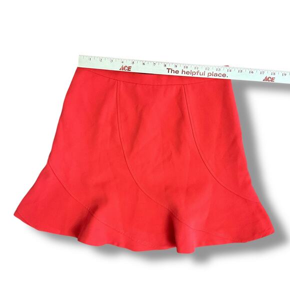 J.Crew Red Flounce Mini Skirt Women’s Size 2 Fit & Flare A-Line Hem - Picture 3 of 9